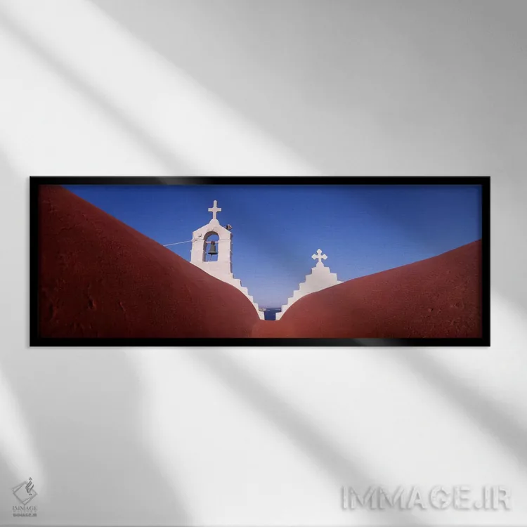 تابلو دکوراتیو Mykonos, Cyclades Islands, Greece,نمای زاویه پایین از ب… اثر پانورامیک ایمجز - نمای قابدار مشکی