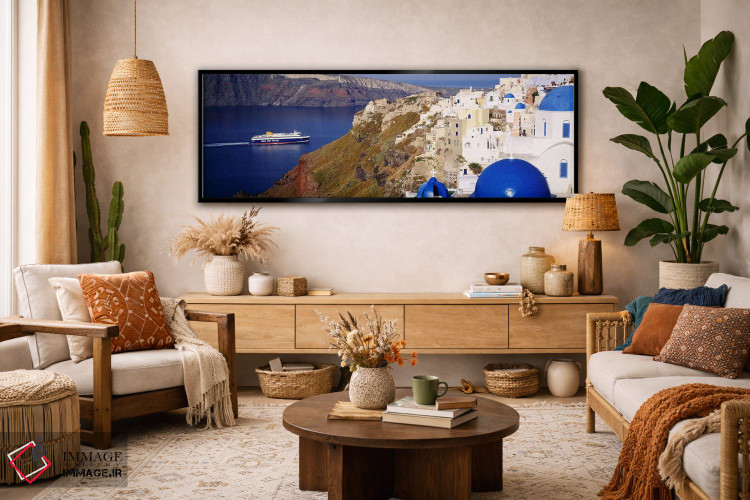 تابلو دکوراتیو Santorini, Cyclades Islands, Greece,ساختمان ها در دره… اثر پانورامیک ایمجز - D2B
