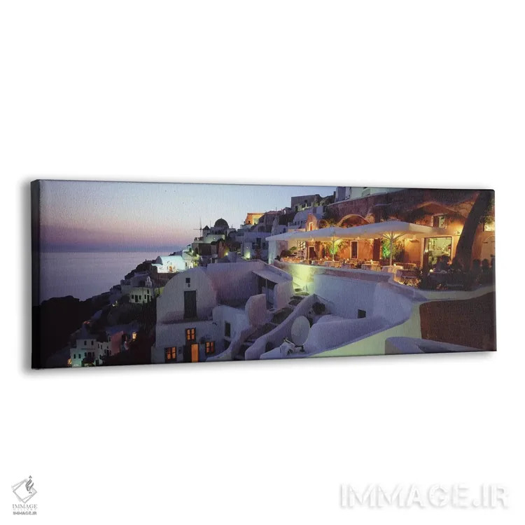 تابلو دکوراتیو Santorini, Cyclades, Greece,منظره روستایی ساحلی در شامگ… اثر پانورامیک ایمجز - نمای پرسپکتیو محصول