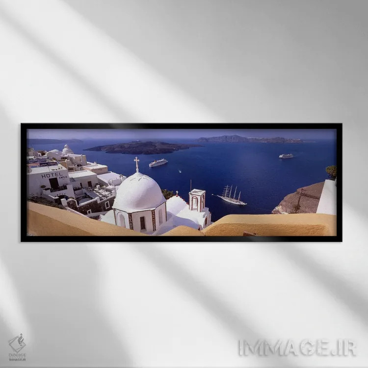 تابلو دکوراتیو Santorini, Cyclades Islands, Greece #2,نمای زاویه بالا… اثر پانورامیک ایمجز - نمای قابدار مشکی