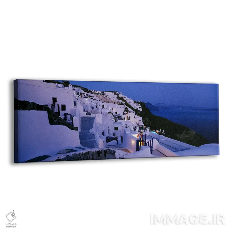 تابلو دکوراتیو Santorini, Cyclades, Greece,منظره روستایی ساحلی در شامگ… اثر پانورامیک ایمجز - نمای پرسپکتیو محصول