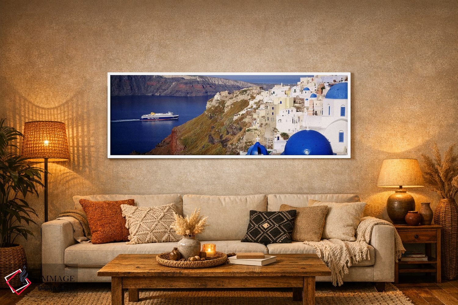 تابلو دکوراتیو Santorini, Cyclades Islands, Greece,ساختمان ها در دره… اثر پانورامیک ایمجز - D5W