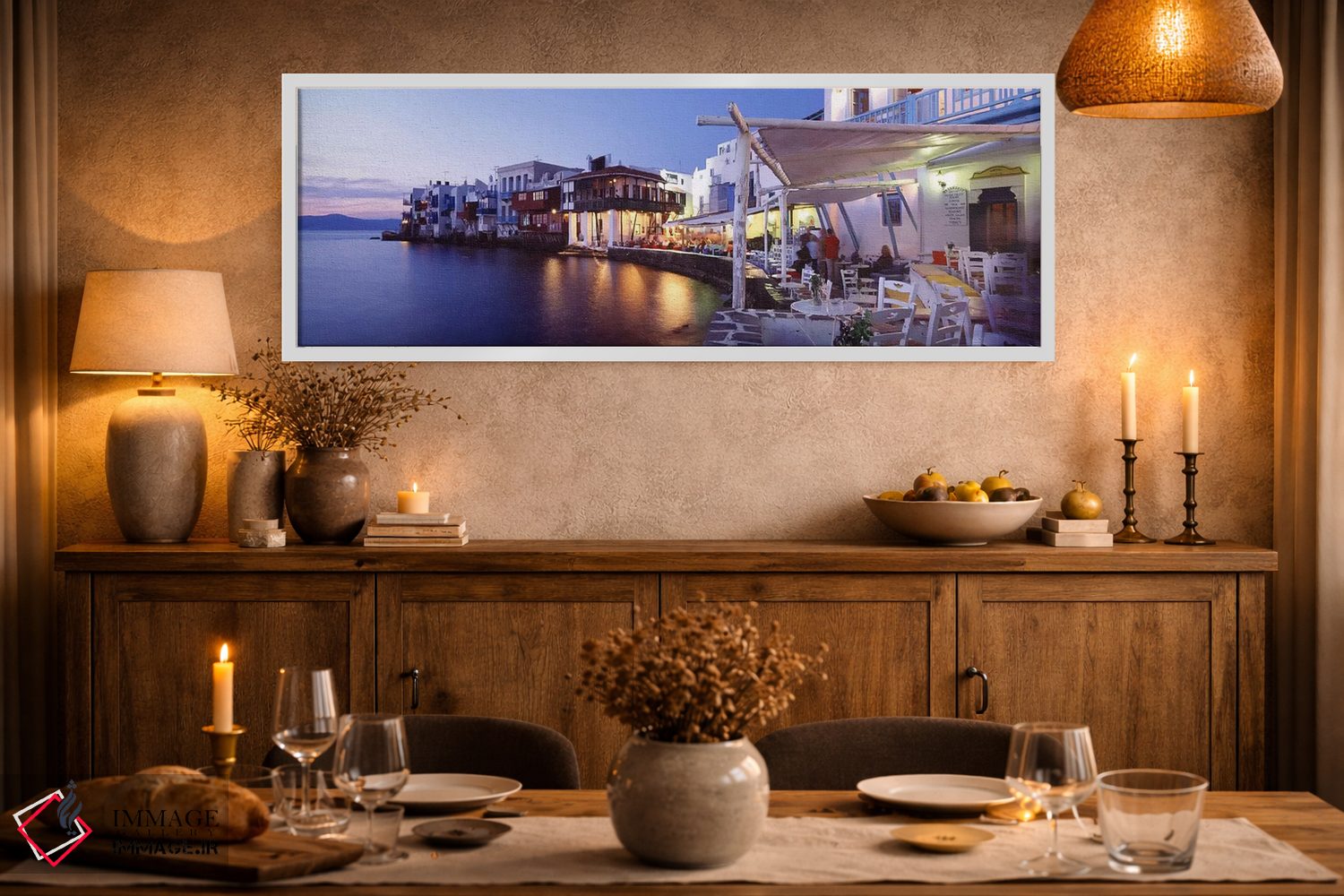 تابلو دکوراتیو Mykonos, Cyclades, Greece,ملک کنار آب، میکونوس، سیکلاد… اثر پانورامیک ایمجز - D2W