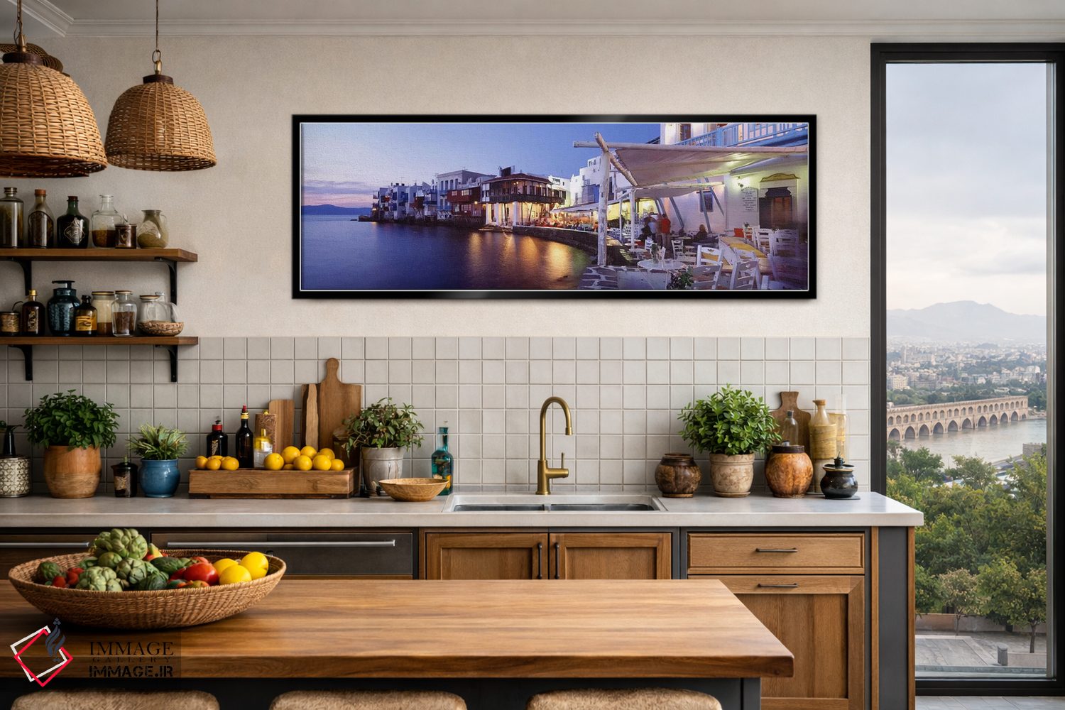 تابلو دکوراتیو Mykonos, Cyclades, Greece,ملک کنار آب، میکونوس، سیکلاد… اثر پانورامیک ایمجز - D4B