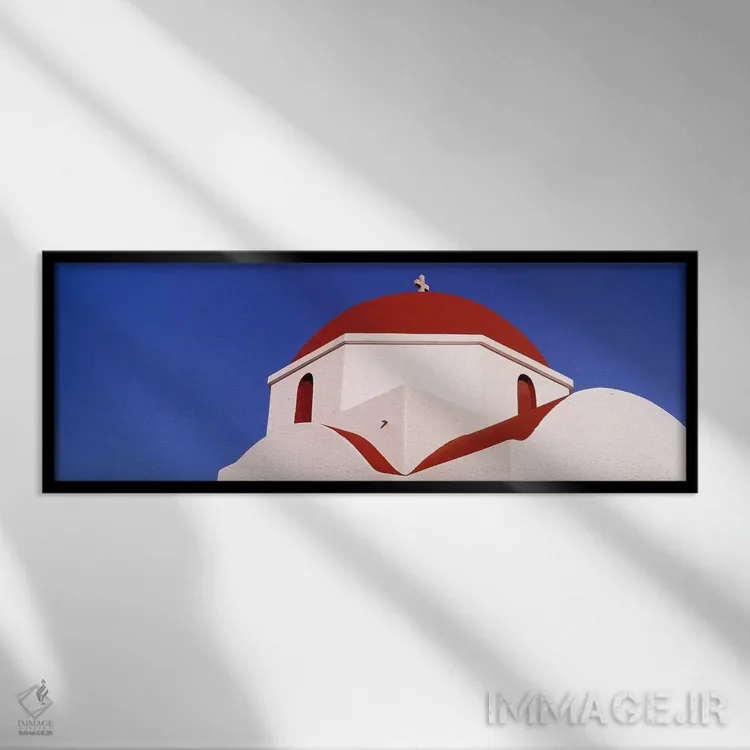 تابلو دکوراتیو Mykonos, Cyclades Islands, Greece,نمای زاویه پایین از ک… اثر پانورامیک ایمجز - نمای قابدار مشکی