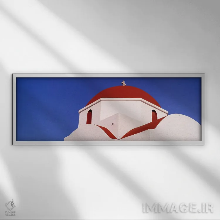 تابلو دکوراتیو Mykonos, Cyclades Islands, Greece,نمای زاویه پایین از ک… اثر پانورامیک ایمجز - نمای قابدار سفید