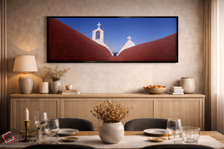 تابلو دکوراتیو Mykonos, Cyclades Islands, Greece,نمای زاویه پایین از ب… اثر پانورامیک ایمجز - D2B