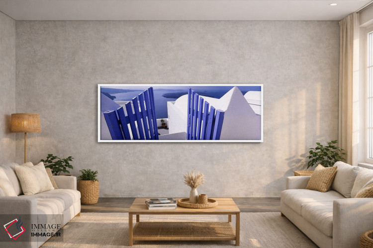 تابلو دکوراتیو Santorini, Cyclades, Greece,نمای تراس محصور، سانتورینی… اثر پانورامیک ایمجز - D2W