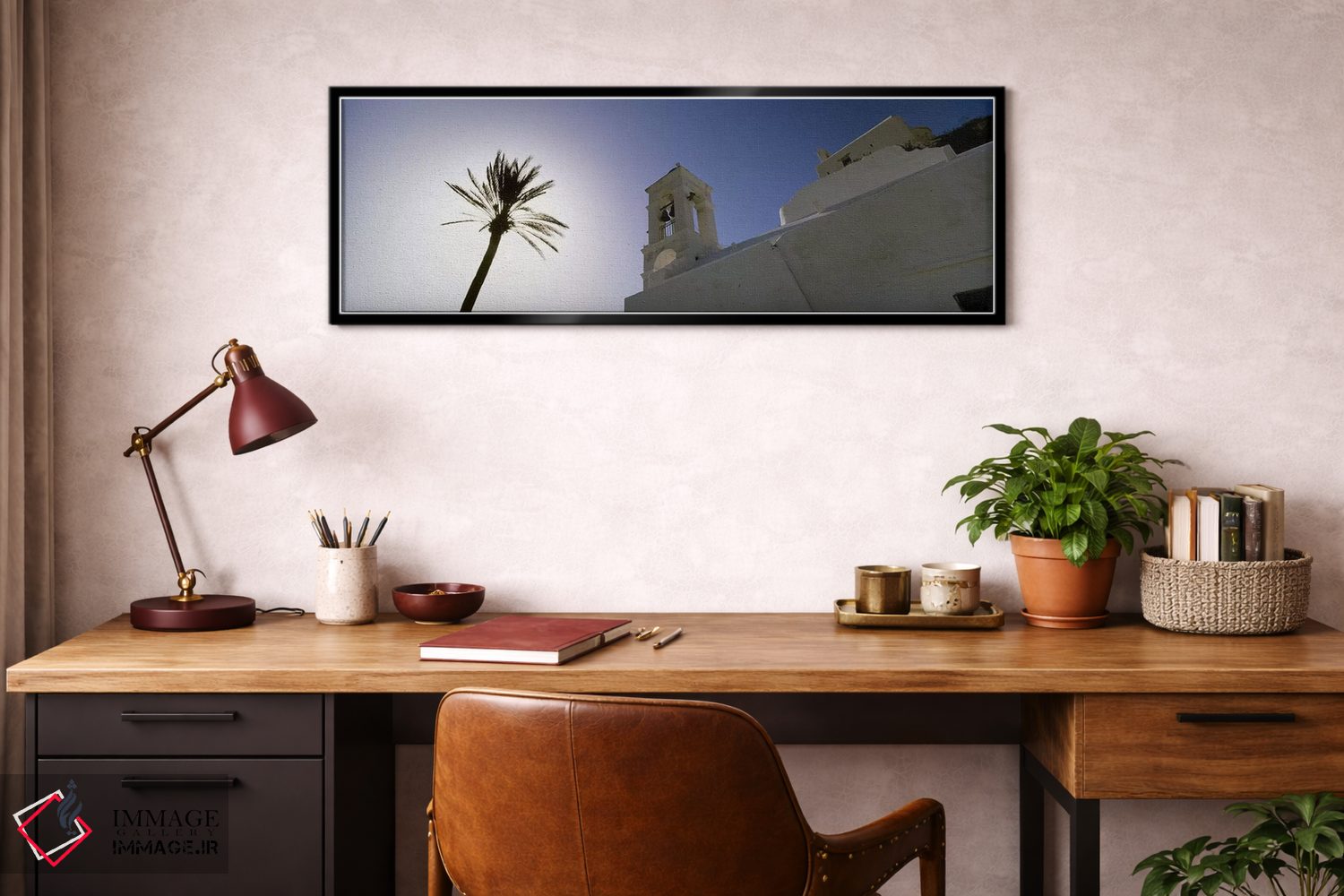 تابلو دکوراتیو Ios, Cyclades Islands, Greece,نمای زاویه پایین از یک نخ… اثر پانورامیک ایمجز - D3B