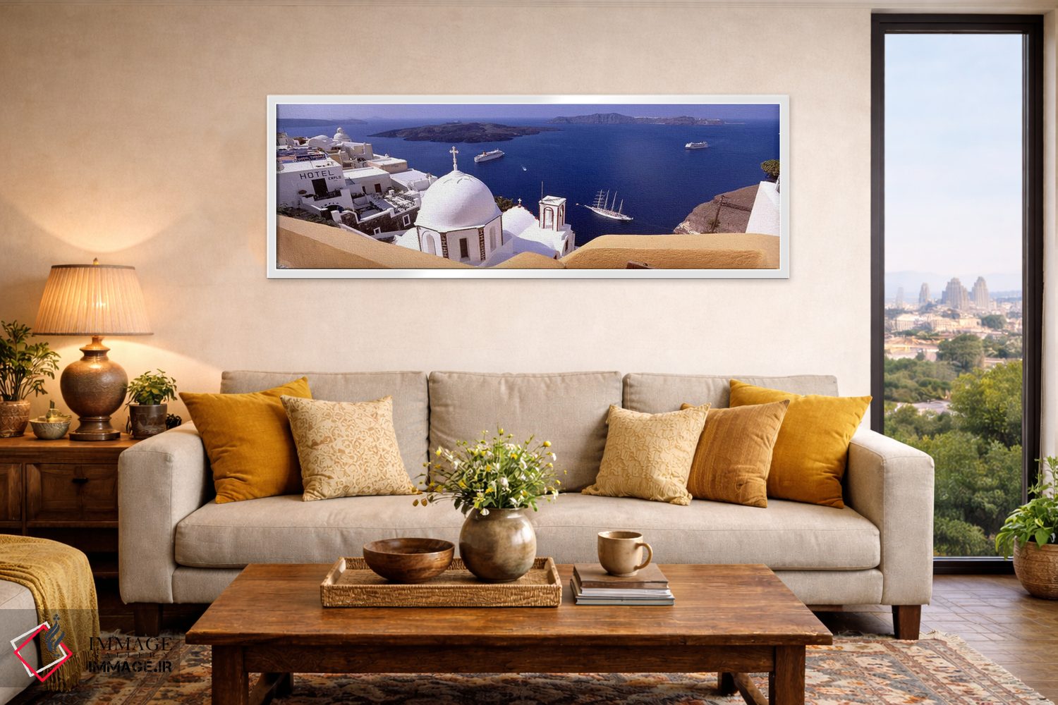 تابلو دکوراتیو Santorini, Cyclades Islands, Greece #2,نمای زاویه بالا… اثر پانورامیک ایمجز - D4W