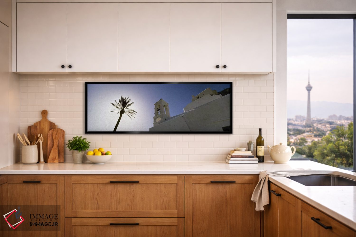 تابلو دکوراتیو Ios, Cyclades Islands, Greece,نمای زاویه پایین از یک نخ… اثر پانورامیک ایمجز - D5B