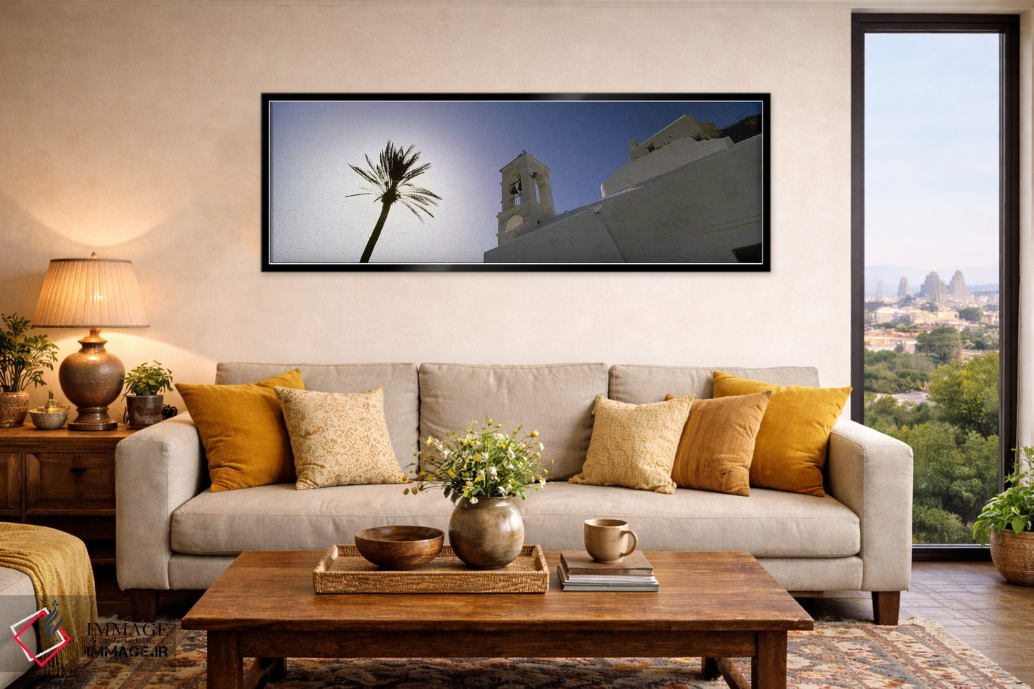 تابلو دکوراتیو Ios, Cyclades Islands, Greece,نمای زاویه پایین از یک نخ… اثر پانورامیک ایمجز - D6B