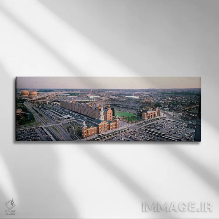 تابلو دکوراتیو Baltimore, Maryland, USA,نمای هوایی از زمین بیسبال، بال… اثر پانورامیک ایمجز - نمای روبهرو روی دیوار