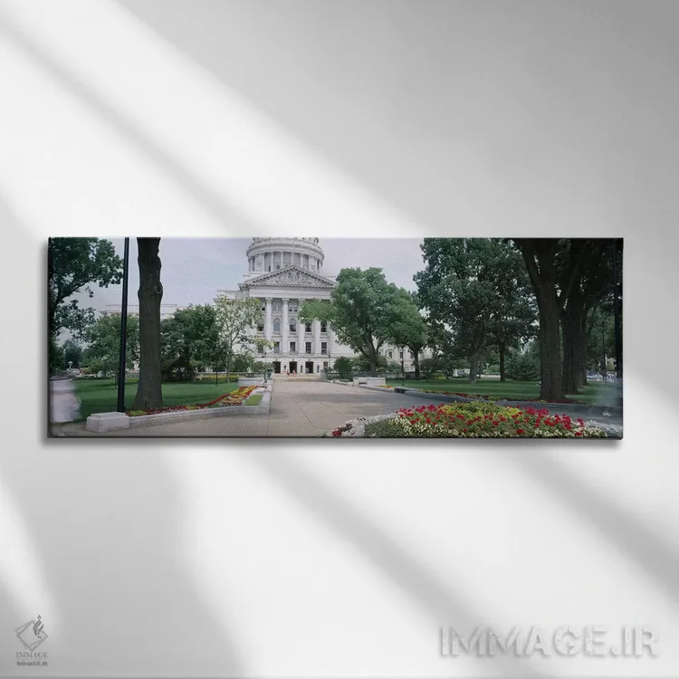 تابلو دکوراتیو Madison, Wisconsin, USA,ساختمان کنگره ایالتی، مدیسون، و… اثر پانورامیک ایمجز - نمای روبهرو روی دیوار