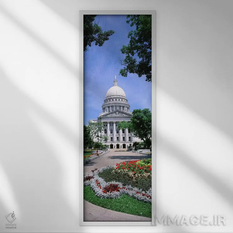 تابلو دکوراتیو Wisconsin, Madison, State Capital Building,ایالات متحده… اثر پانورامیک ایمجز - نمای قابدار سفید