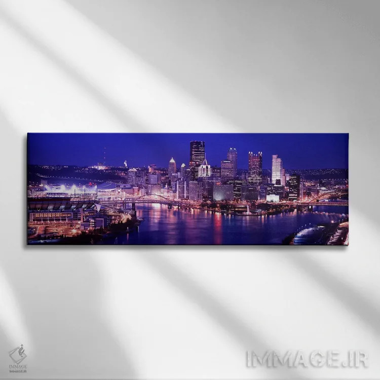 تابلو دکوراتیو Pennsylvania, Pittsburgh at Dusk,ایالات متحده، پنسیلوان… اثر پانورامیک ایمجز - نمای روبهرو روی دیوار