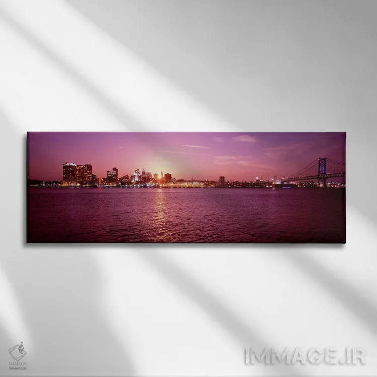 تابلو دکوراتیو Pennsylvania, Philadelphia at Dusk,ایالات متحده، پنسیلو… اثر پانورامیک ایمجز - نمای روبهرو روی دیوار