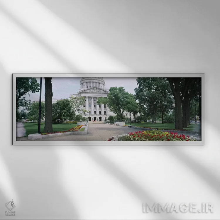 تابلو دکوراتیو Madison, Wisconsin, USA,ساختمان کنگره ایالتی، مدیسون، و… اثر پانورامیک ایمجز - نمای قابدار سفید
