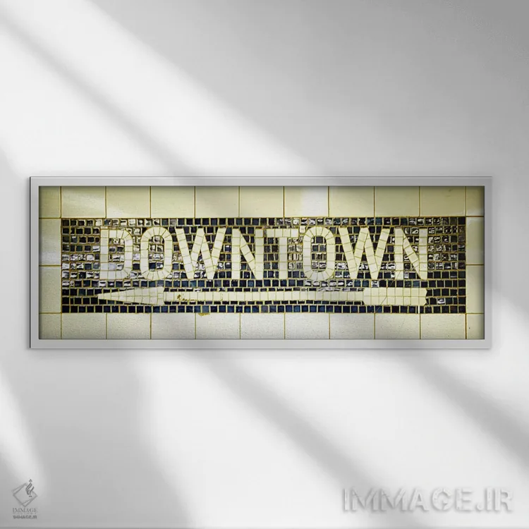 تابلو دکوراتیو subway sign,ایالات متحده، نیویورک، تابلوی مترو اثر پانورامیک ایمجز - نمای قابدار سفید