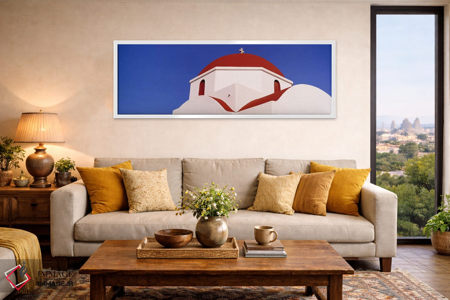 تابلو دکوراتیو Mykonos, Cyclades Islands, Greece,نمای زاویه پایین از ک… اثر پانورامیک ایمجز - D5W