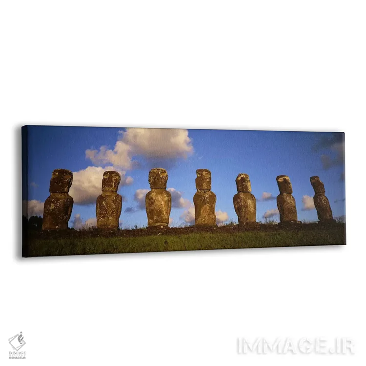 تابلو دکوراتیو Easter Islands, Chile #2,سرهای سنگی، جزایر ایستر، شیلی… اثر پانورامیک ایمجز - نمای پرسپکتیو محصول