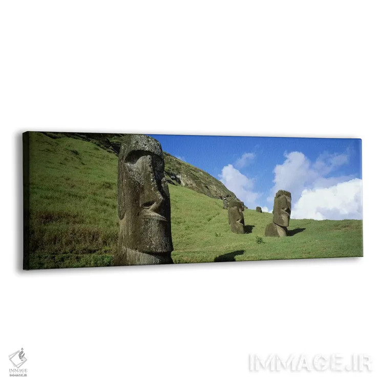 تابلو دکوراتیو Easter Islands, Chile,سرهای سنگی، جزایر ایستر، شیلی اثر پانورامیک ایمجز - نمای پرسپکتیو محصول