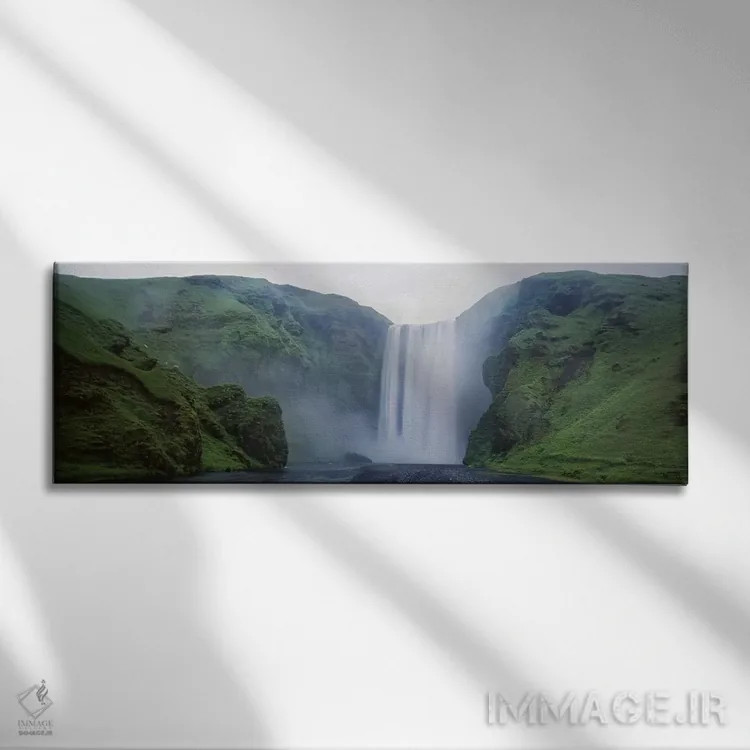 تابلو دکوراتیو Skogar, Iceland,آبشار اسکگافوس، اسکگار، ایسلند اثر پانورامیک ایمجز - نمای روبهرو روی دیوار
