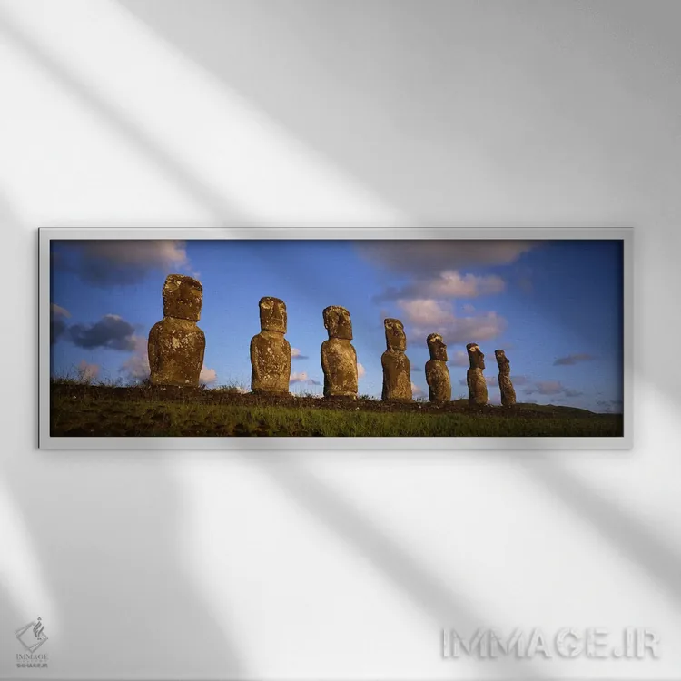 تابلو دکوراتیو Rapa Nui , Valparaiso Region, Chile,آهو آکیوی، راپا نوی… اثر پانورامیک ایمجز - نمای قابدار سفید