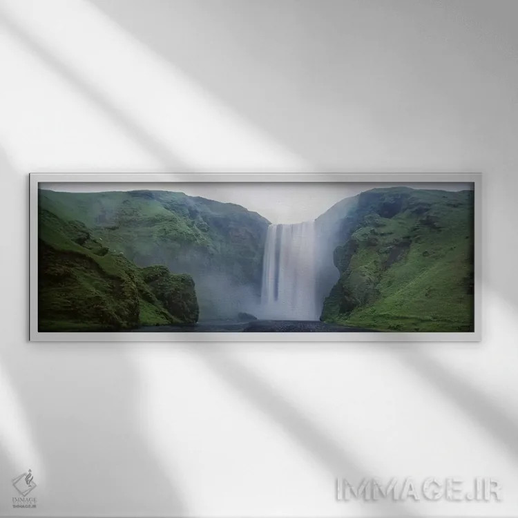 تابلو دکوراتیو Skogar, Iceland,آبشار اسکگافوس، اسکگار، ایسلند اثر پانورامیک ایمجز - نمای قابدار سفید