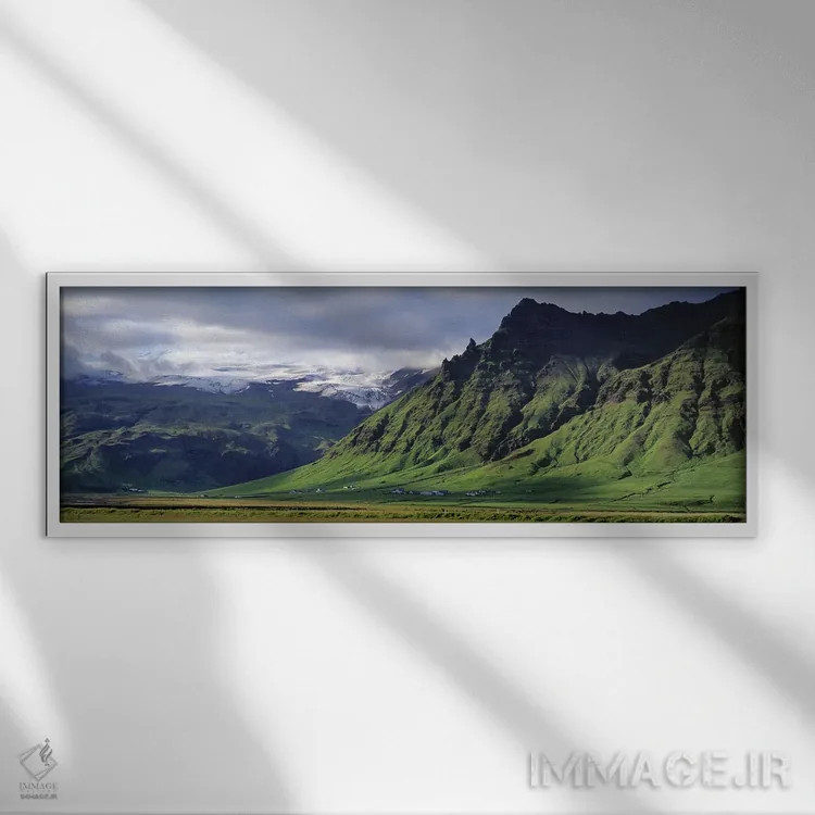 تابلو دکوراتیو South Coast, Iceland,منظره دره کوهستانی، ساحل جنوبی، ای… اثر پانورامیک ایمجز - نمای قابدار سفید