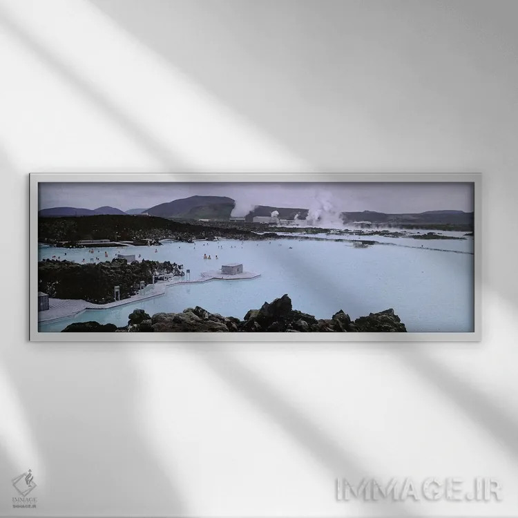 تابلو دکوراتیو Grindavik, Reykjanes Peninsula, Iceland,چشمه آب گرم بلو… اثر پانورامیک ایمجز - نمای قابدار سفید