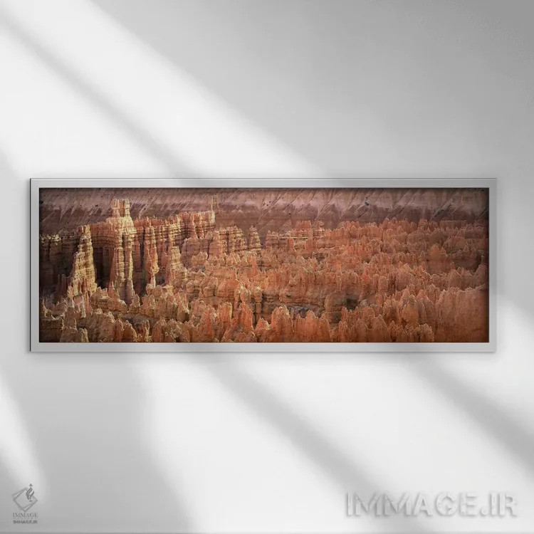 تابلو دکوراتیو Bryce Canyon National Park, Utah, USA,صخره های ستونی در… اثر پانورامیک ایمجز - نمای قابدار سفید