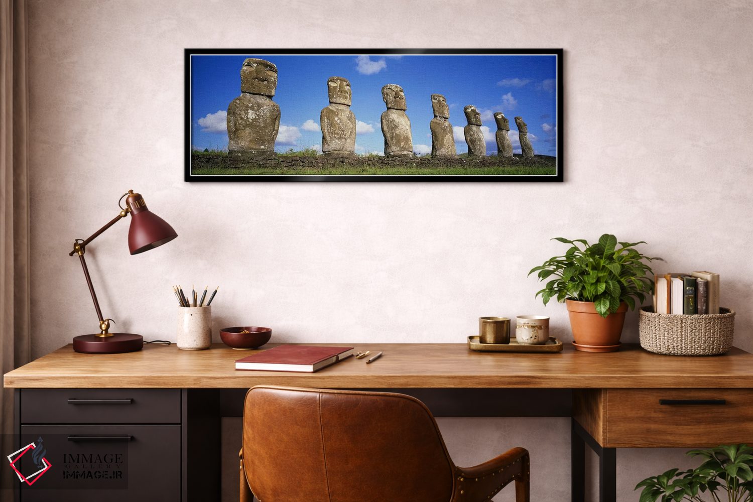 تابلو دکوراتیو Easter Islands, Chile #3,سرهای سنگی، جزایر ایستر، شیلی… اثر پانورامیک ایمجز - D3B