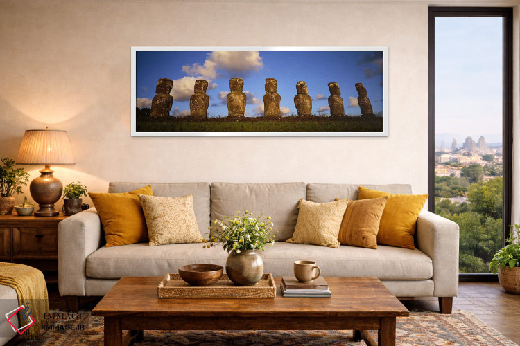 تابلو دکوراتیو Easter Islands, Chile #2,سرهای سنگی، جزایر ایستر، شیلی… اثر پانورامیک ایمجز - D4W