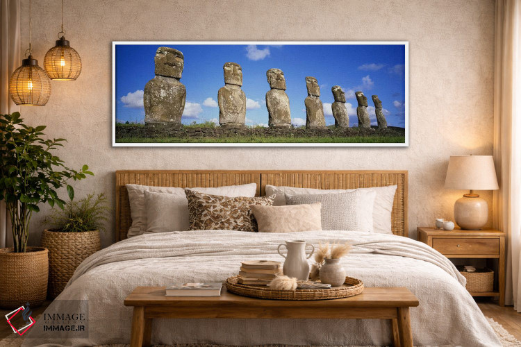 تابلو دکوراتیو Easter Islands, Chile #3,سرهای سنگی، جزایر ایستر، شیلی… اثر پانورامیک ایمجز - D4W