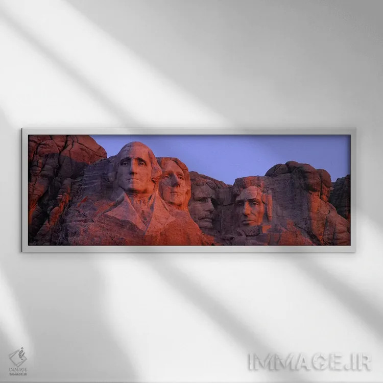 تابلو دکوراتیو Pennington County, South Dakota, USA,یادبود ملی کوه راش… اثر پانورامیک ایمجز - نمای قابدار سفید