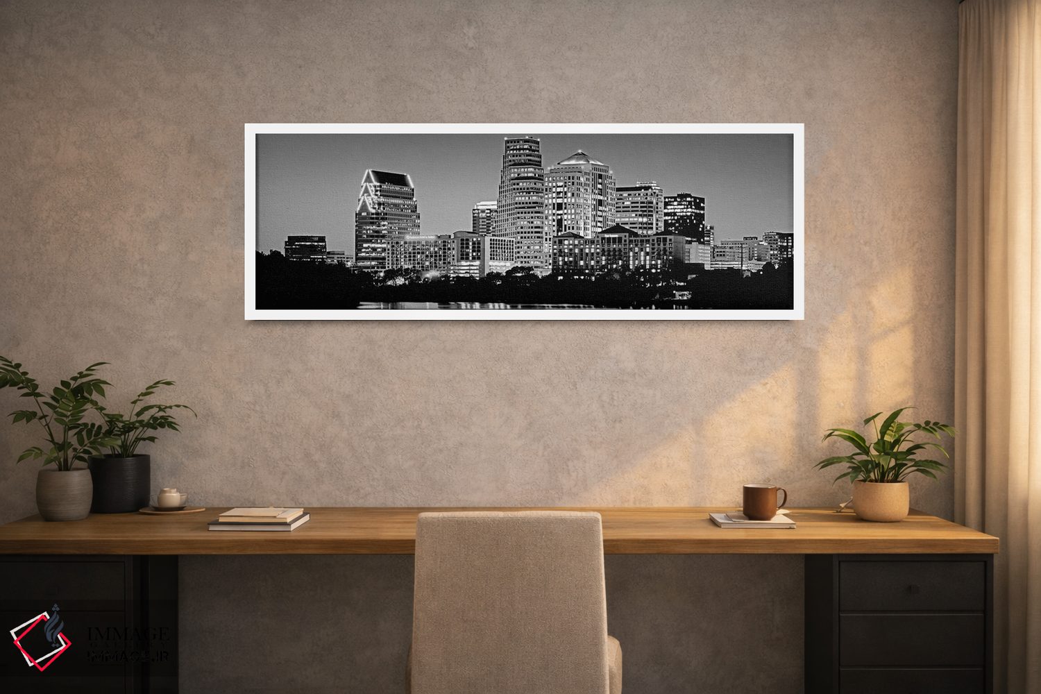تابلو دکوراتیو Texas, Austin, Panoramic view of a city skyline ,ایالات… اثر پانورامیک ایمجز - D1W