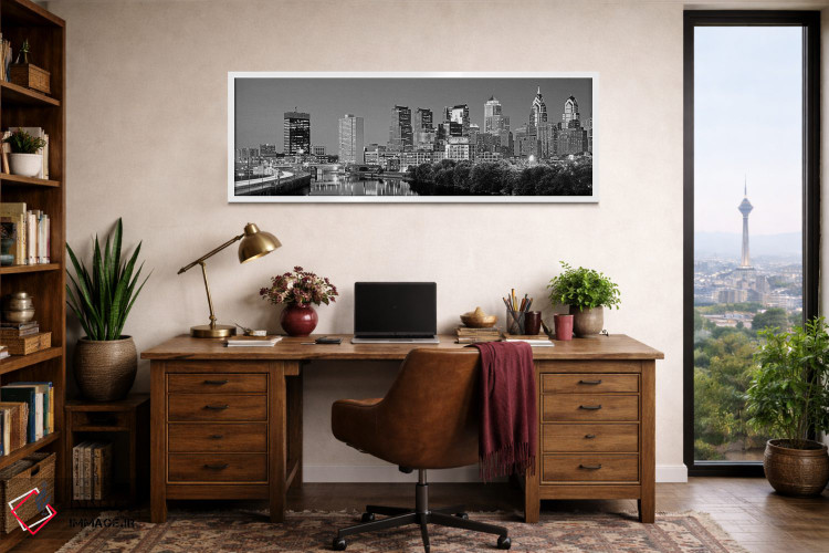 تابلو دکوراتیو Pennsylvania, Philadelphia skyline, night,ایالات متحده… اثر پانورامیک ایمجز - D1W