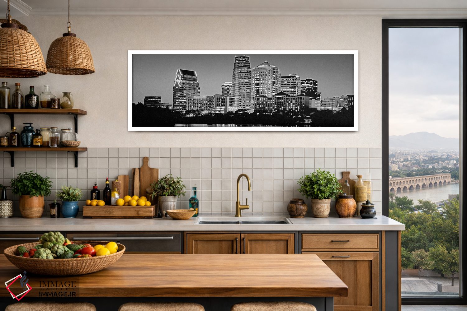 تابلو دکوراتیو Texas, Austin, Panoramic view of a city skyline ,ایالات… اثر پانورامیک ایمجز - D2W