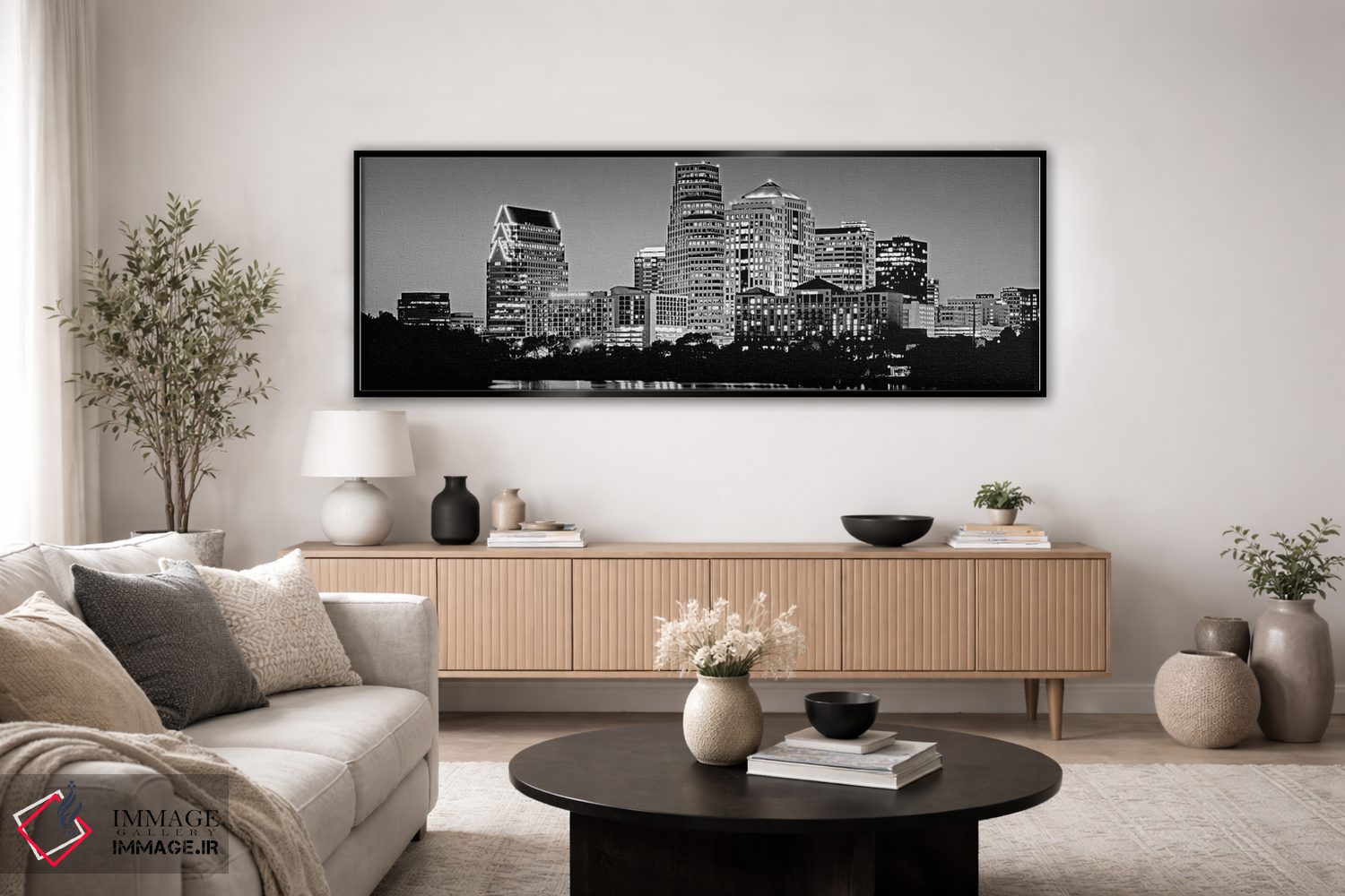 تابلو دکوراتیو Texas, Austin, Panoramic view of a city skyline ,ایالات… اثر پانورامیک ایمجز - D3B