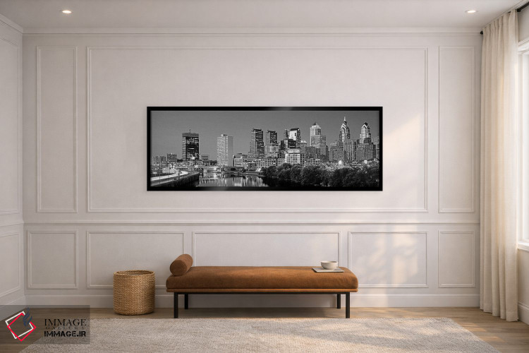 تابلو دکوراتیو Pennsylvania, Philadelphia skyline, night,ایالات متحده… اثر پانورامیک ایمجز - D2B