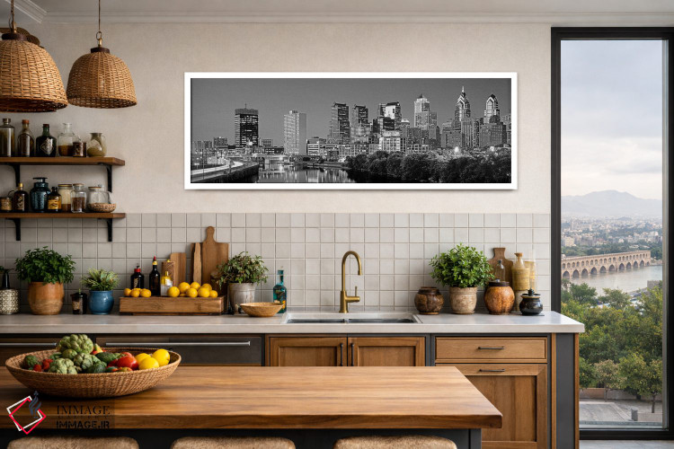 تابلو دکوراتیو Pennsylvania, Philadelphia skyline, night,ایالات متحده… اثر پانورامیک ایمجز - D3W