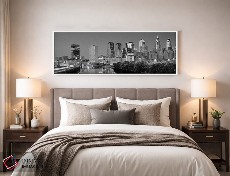 تابلو دکوراتیو Pennsylvania, Philadelphia skyline, night,ایالات متحده… اثر پانورامیک ایمجز - D5W