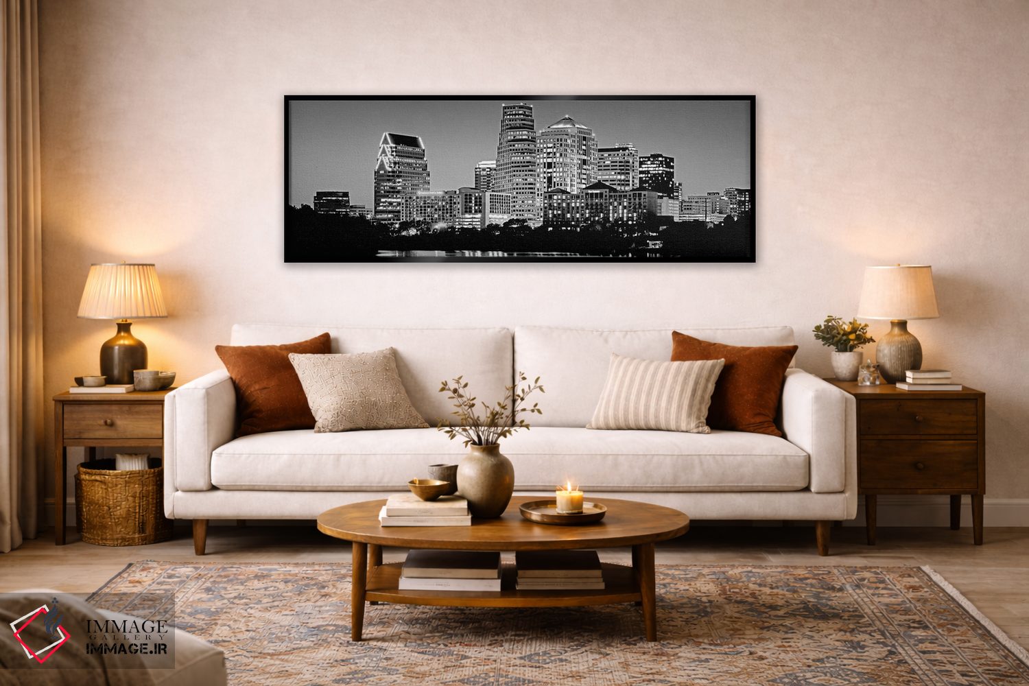 تابلو دکوراتیو Texas, Austin, Panoramic view of a city skyline ,ایالات… اثر پانورامیک ایمجز - D6B