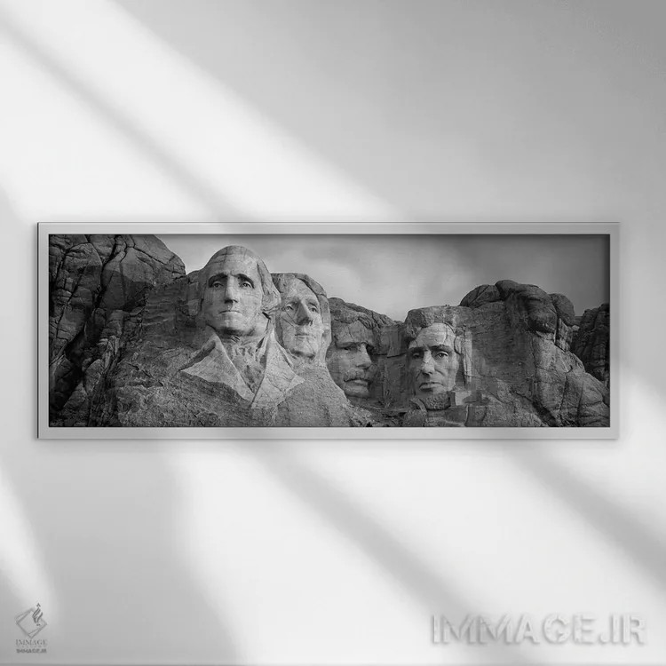 تابلو دکوراتیو Pennington County, South Dakota, USA,یادبود ملی کوه راش… اثر پانورامیک ایمجز - نمای قابدار سفید