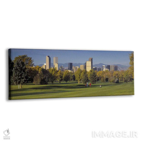 تابلو دکوراتیو Denver, panoramic view of skyscrapers around a golf cou… اثر پانورامیک ایمجز - نمای پرسپکتیو محصول