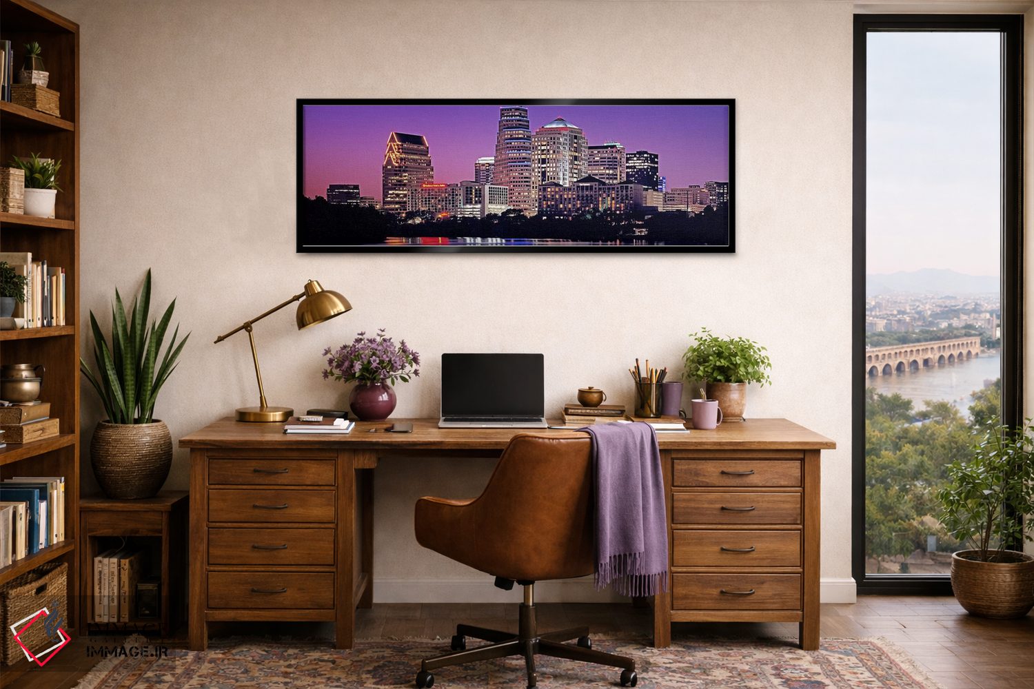 تابلو دکوراتیو Texas, Austin, View of an urban skyline at night,ایالات… اثر پانورامیک ایمجز - D3B