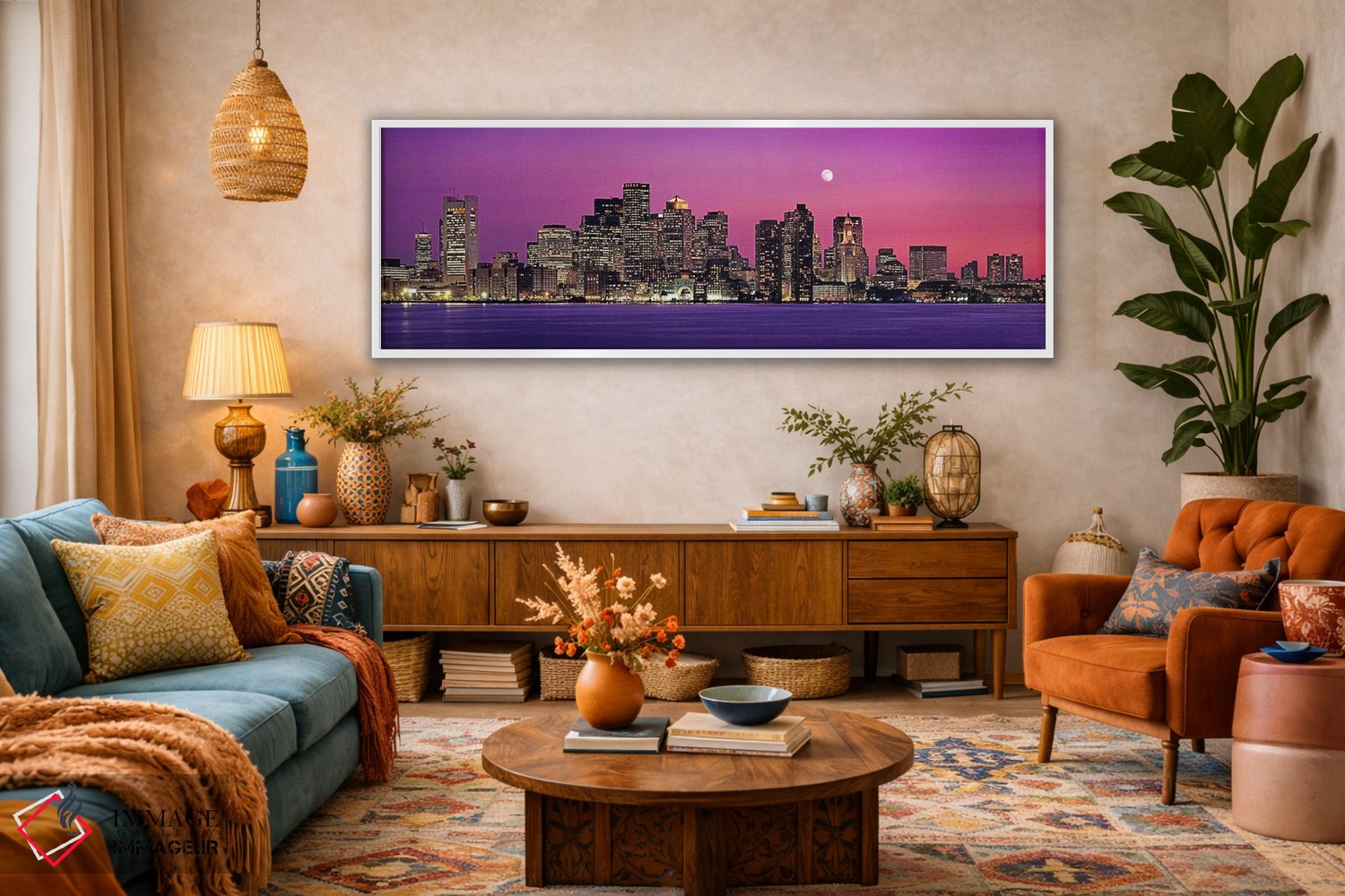 تابلو دکوراتیو Massachusetts, Boston, View of an urban skyline by the… اثر پانورامیک ایمجز - D2W