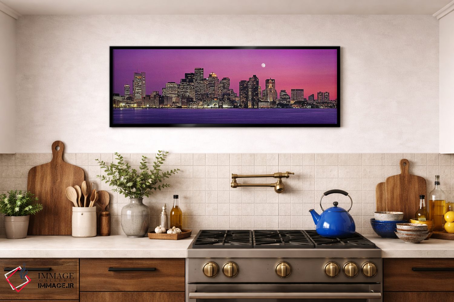 تابلو دکوراتیو Massachusetts, Boston, View of an urban skyline by the… اثر پانورامیک ایمجز - D1B