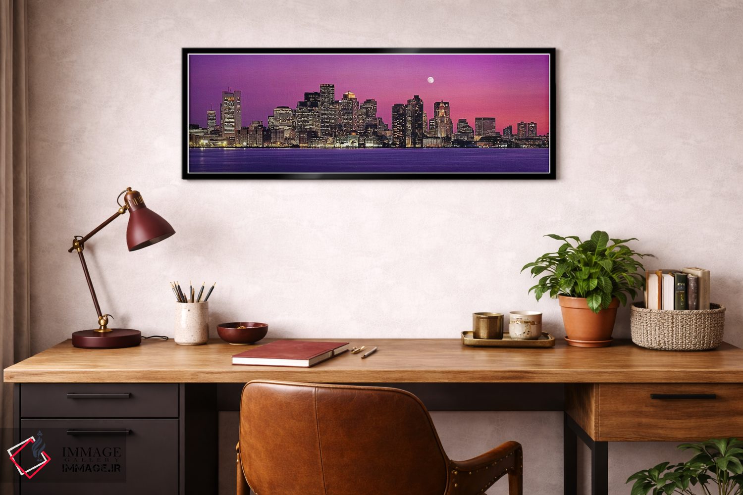 تابلو دکوراتیو Massachusetts, Boston, View of an urban skyline by the… اثر پانورامیک ایمجز - D4B